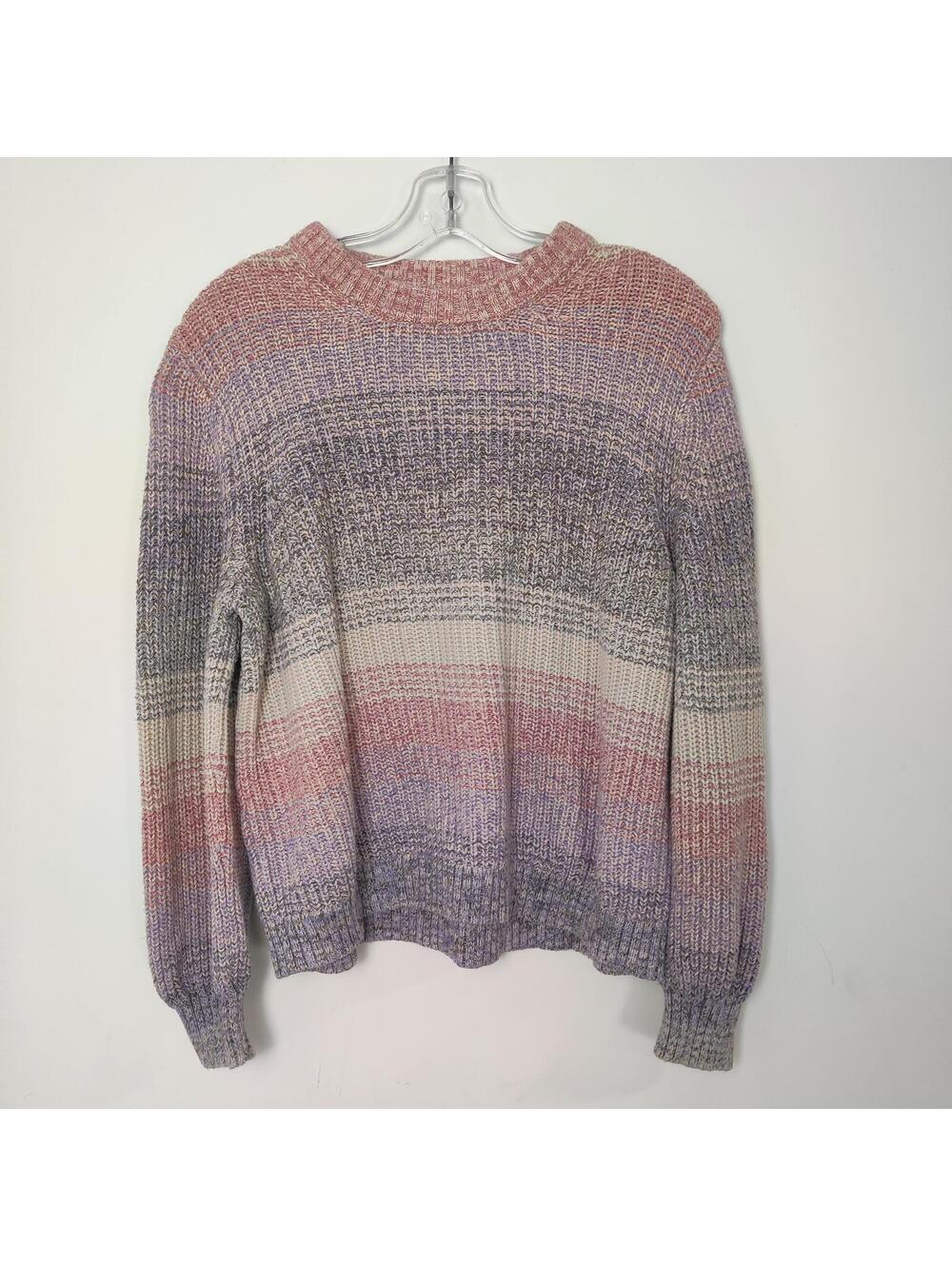 Reitmans Cotton Multicolor Knit Sweater Size Large Retro Pastel Colorblock